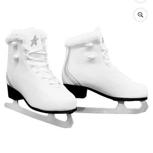 🆕 FS Figure Skates with Fur Collar - White - Senior Sizes 9